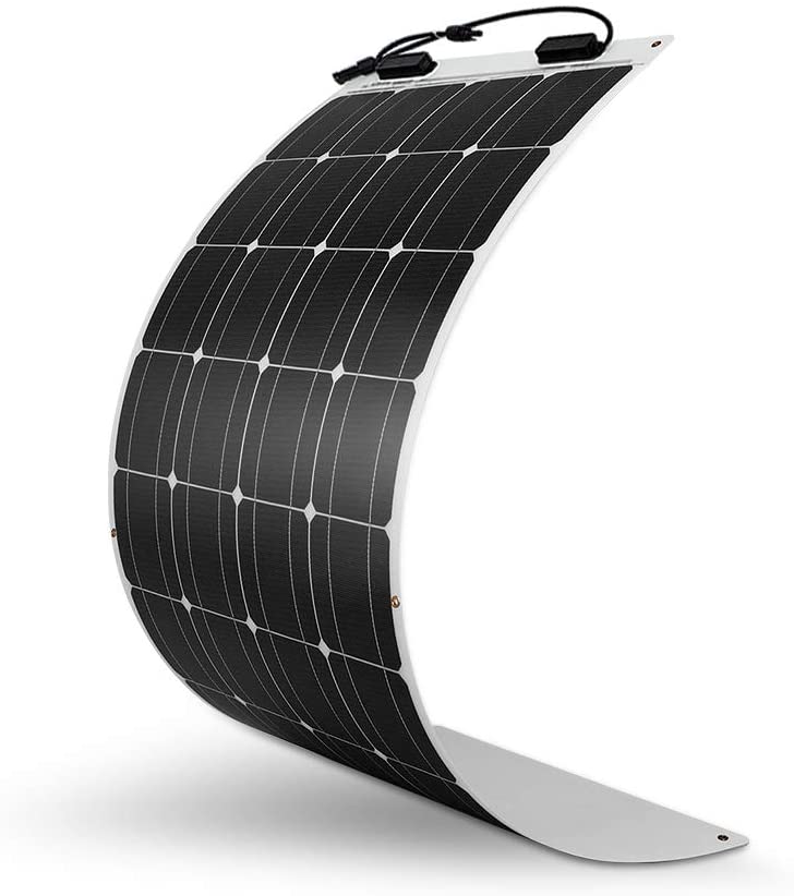 160 Watt 12 Volt Extremely Flexible Monocrystalline Solar Panel �� Ultra Lightweight, Ultra Thin, Up to 248 Degree Arc, for RV, Boats, Roofs, Uneven Surfaces