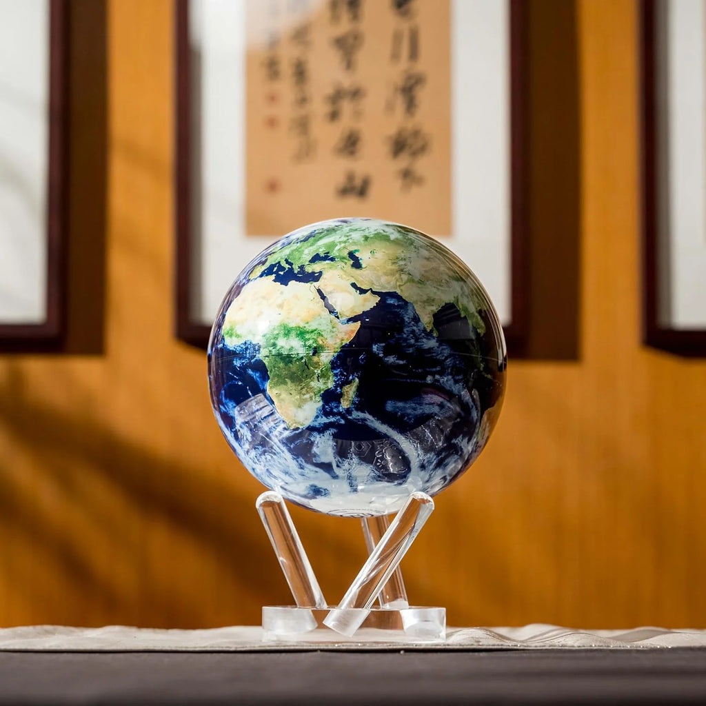 MOVA 4.5" Self-Rotating Globe Earth with Clouds, Light Powered