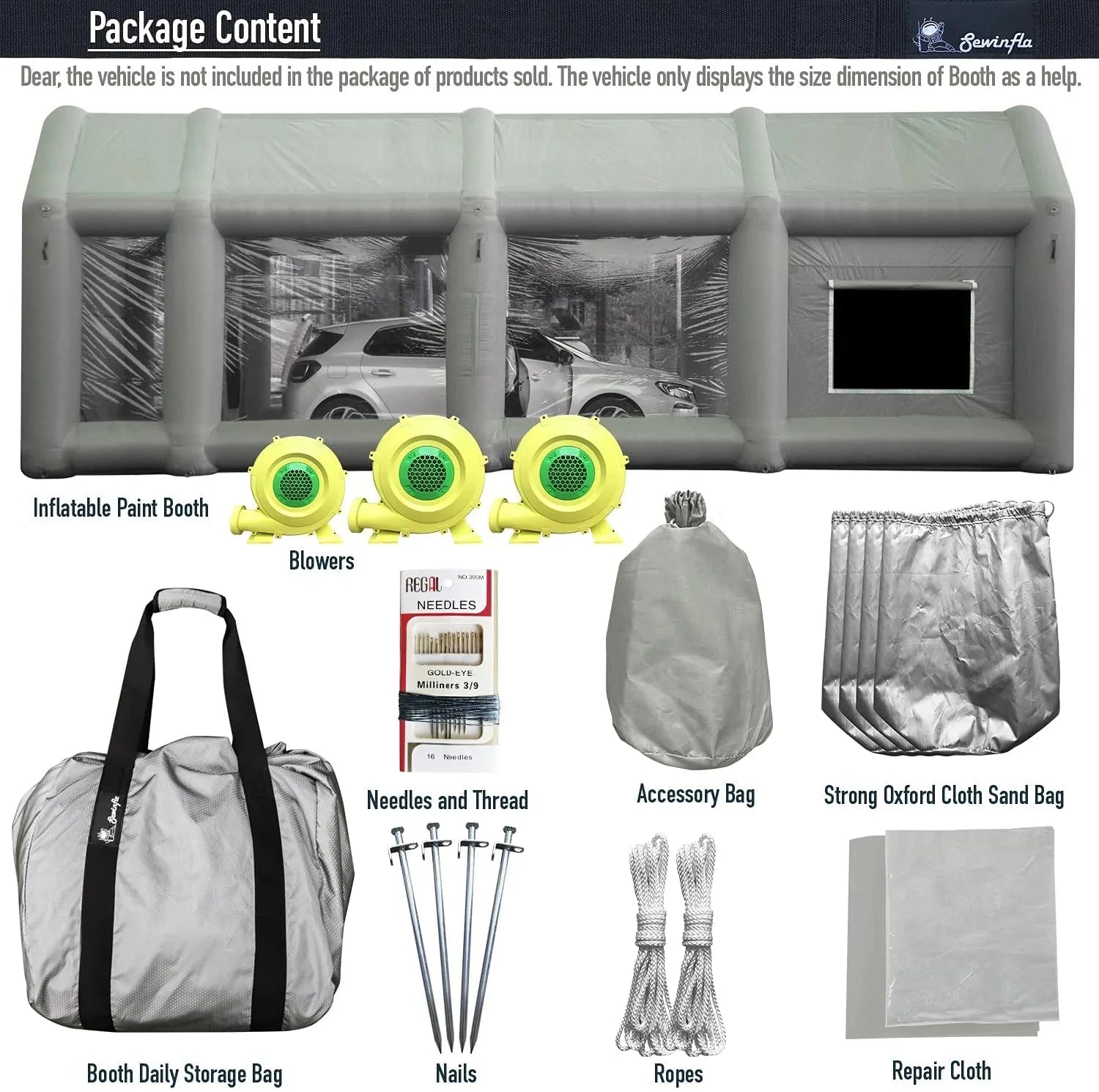 30x20x13Ft Inflatable Paint Booth with Blowers & Air Filter System – Professional Spray Tent