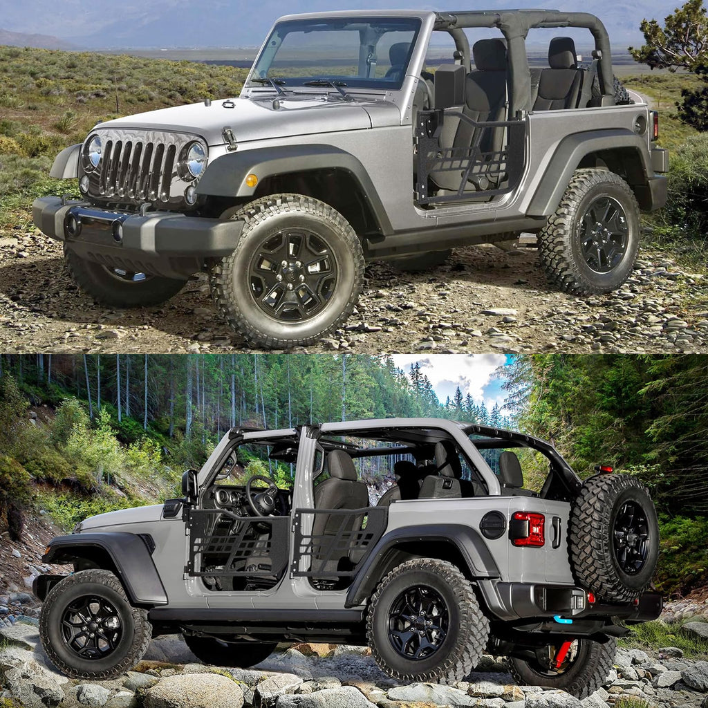 Off Road Safari Tubular Doors Compatible with 2018-2023 Wrangler JL 4 Door �� Set of 4 Fat Tube Half Doors for Adventure