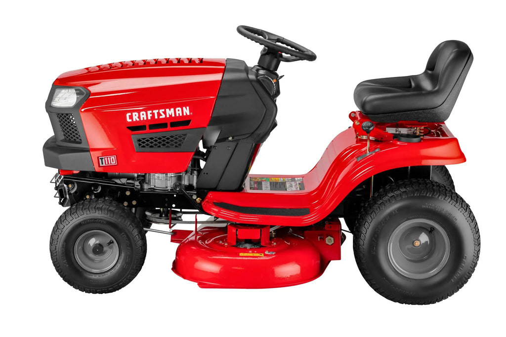 Craftsman T110 42-in Riding Lawn Mower �� 17.5 HP Briggs & Stratton Engine �� 7-Speed Transmission �� Model 13AN77XS093