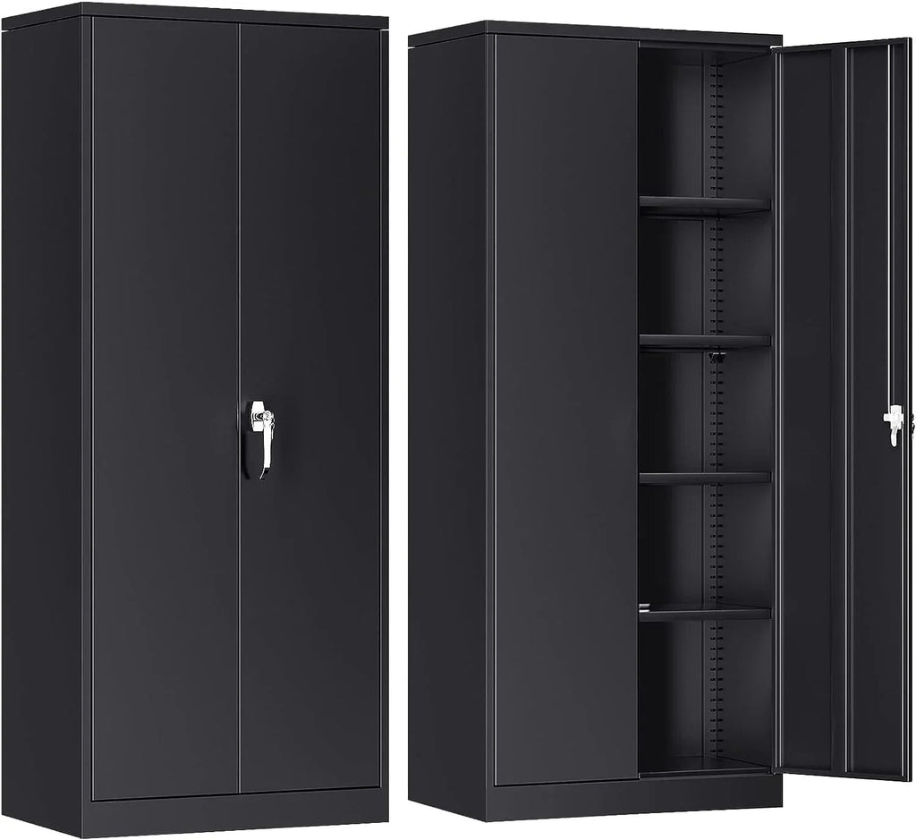 Atripark Metal Storage Cabinet with Lock, 72" Lockable Garage Tool Cabinet with Doors